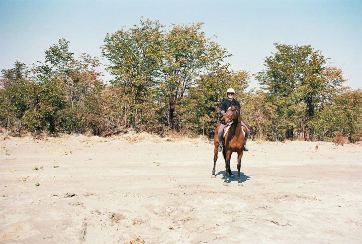 Riding the cutline from Maun to Makgadikgadi Salt Pans