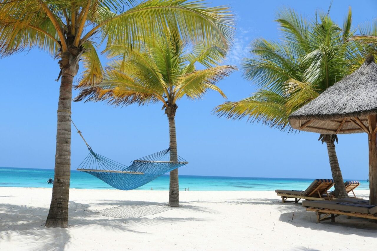 Beach and hammock in Zanzibar.